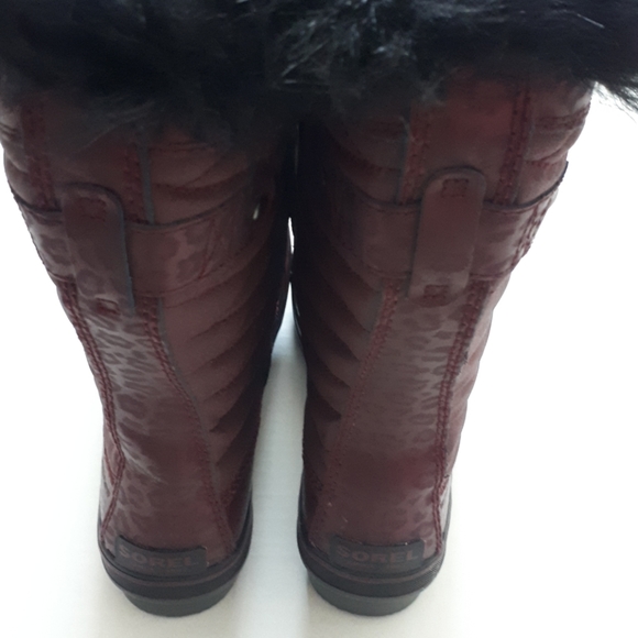 Sorel Mid Thigh  Burgundy Winter Boots - Picture 3 of 8
